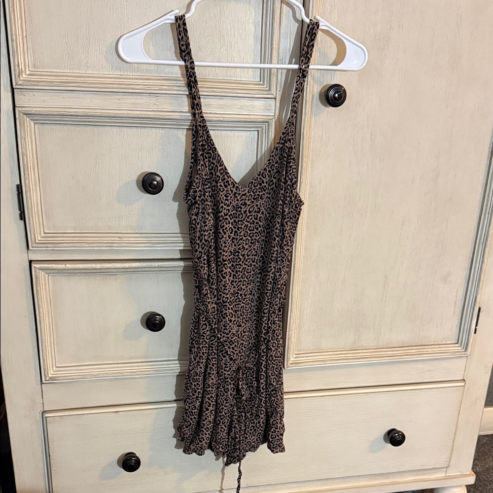 American Eagle Outfitters Brown Leopard Print Mini Dress